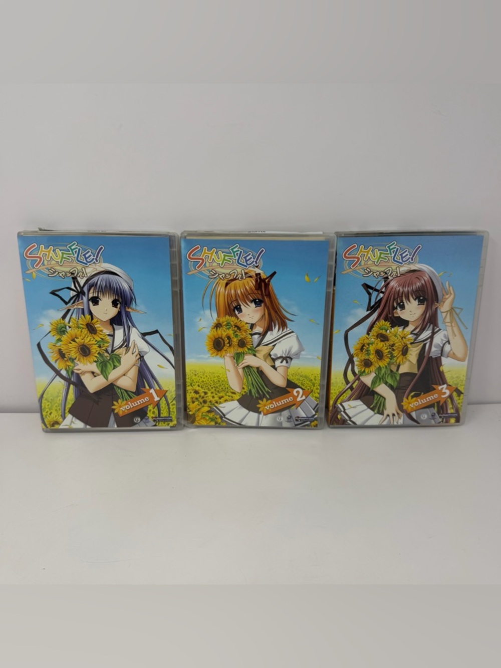 Shuffle! Volume 1-3 (1 2 3) Anime DVD Lot W/ Posters 12 Episodes Funimation VGC